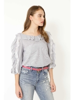 ボリュームスリーブブラウス◆/NAVY(120)