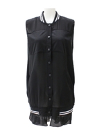 【Settimissimo】メッシュ切替ブルゾン風ワンピース/ブラック(027)