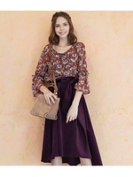 花柄ブラウス/レンガ(068)