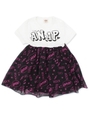 【ANAP KIDS】柄シフォン切り替え配色ワンピース/ホワイト(001)