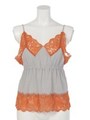 SATIN LACE CAMI/L/GRY