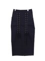 laceup denim skirt/indigo