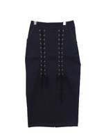 laceup denim skirt/indigo