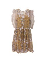 tulle embroidery one-piece/yellow