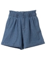 ・ウエストフリルデニムショートパンツ/ライトインディゴ