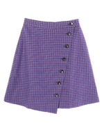 ・ギンガム台形スカート/ブルー