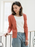 １２ＧＧリブ編みカーディガン/レッド