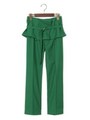 ぺプラムスラックスパンツ/GREEN