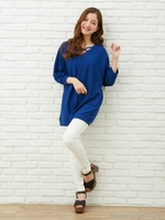 カバーリングリブドルマン7分袖/オフホワイト