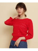 コットンアイレットニット/レッド(062)