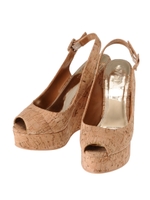 コルクウェッジオープントゥパンプス/NATURAL