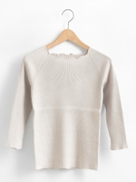 スカラップリブプルオーバー/ピンク