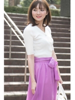 ビジュースカラリブカーディガン5分袖/ホワイト(030)