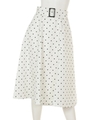 【ドラマ着用】ベルト付きフレアスカート(追加生産:ドット)/ホワイト