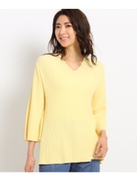 ホールガーメント(R)フレア袖ニット/レモンイエロー(031)