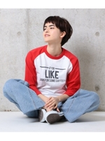 ロゴラグランTシャツ/レッド(025)