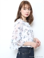花柄オフショルブラウス/ホワイト