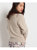 細リブ・ニットプルオーバー/ライトベージュ(051)