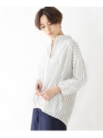 裾タック スキッパーシャツ/ホワイト系(302)