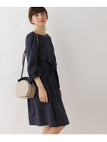 【WEB限定サイズ(SS・LL)あり】チェックワンピース/ブルー系(295)