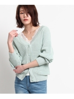 前後Vネックバルキーニットカーディガン/ネイビー(593)