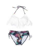 フロントフレア×トロピカルビキニ/水着/ホワイト