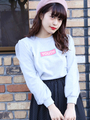 WEGO/チュールスリーブロゴスウェット