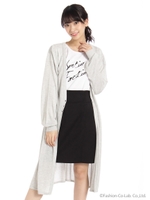 ウエストマークロングカーディガン/ライトグレー