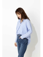 フレンチリネン スキッパーブラウス/ブルー(110)