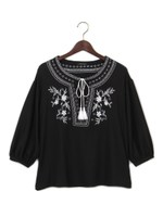 刺繍 ツイル トップス/クロ