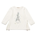 【キッズサイズ向け】花刺繍入りエッフェル塔Ｔシャツ