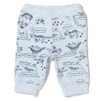 恐竜柄裾リブクロップドパンツ