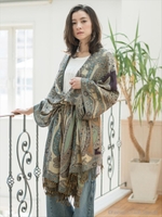 ペイズリートッパー（ベルト付き）/ブルー