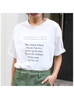 メッセージプリントＴシャツ/ホワイト