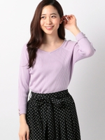 ラグランリブプルオーバ/ラベンダー