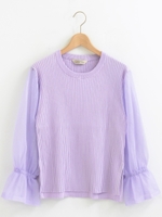 TORRAZZODONNAチュールスリーブニット/ラベンダー