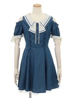 ダンガリーワンピース/ブルー