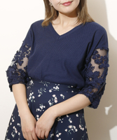 レースコンビニットプルオーバー