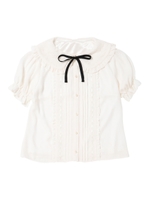 Dolly Ribbonブラウス /mille fille closet/シロ