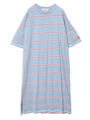 MULTI STRIPE BIG DRESS/ブルー