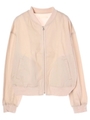 ・リブブルゾン/ピンクベージュ