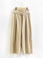 ハイツイストコットンベルトワイドパンツ/ベージュ