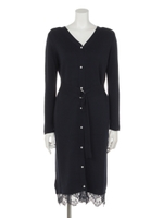 レース使い2wayロングカーディガン/ネイビー