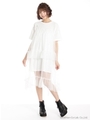 切替シアーワンピ/ホワイト