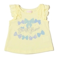 リボンプリントフリルタンクトップ