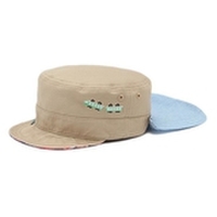 日よけつき電車刺しゅうワークキャップ