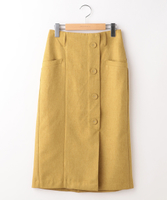 前ボタンペンシルスカート