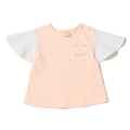 袖チェック切り替えネコポケットTシャツ