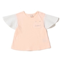 袖チェック切り替えネコポケットTシャツ