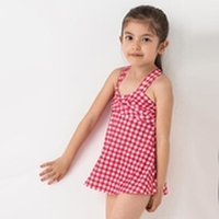 ギンガムチェック柄ワンピース水着